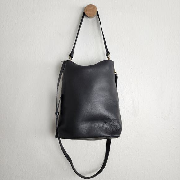 Madewell Black Leather Transport Bucket Bag NWT - Picture 11 of 12